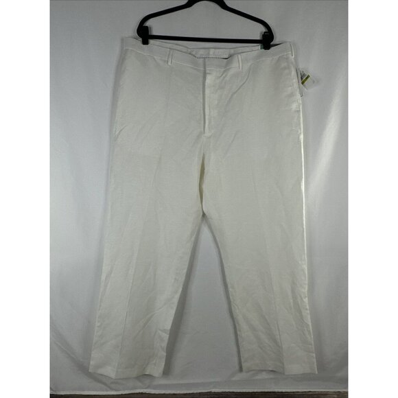 Cubavera Performance Linen Blend‎ Pants Mens Size 44 x 30 Bright White New - Picture 1 of 16